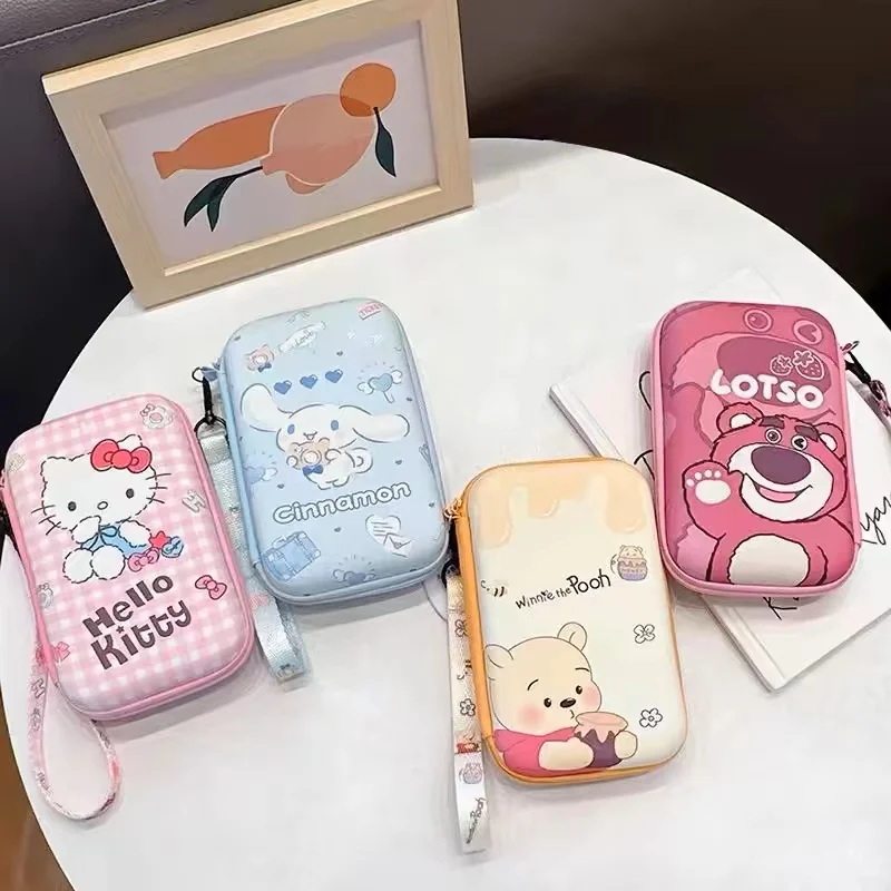 

Sanrio Hello Kitty Kuromi Data Cable Storage Bag Anime Cartoon Portable Charger Earphone Coin Sorting Case Organizer Carry Box