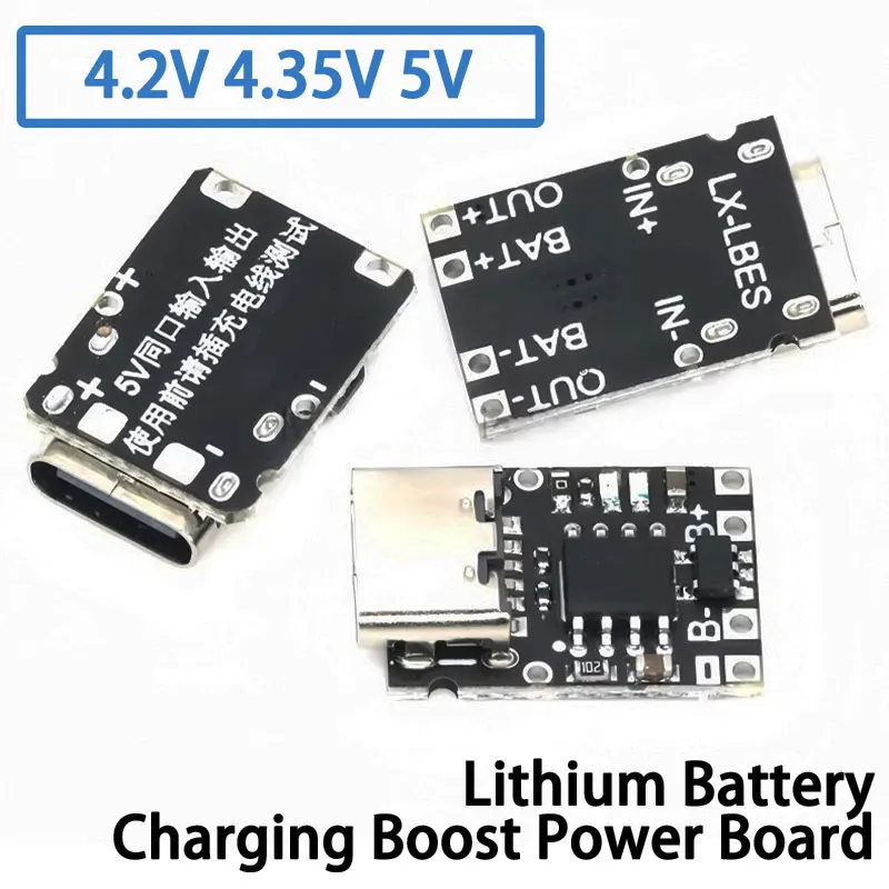 5V Charging and Discharging Integrated Module 3.7V 4.2V18650 Lithium Battery Charging Boost Power Board Protection Type-c