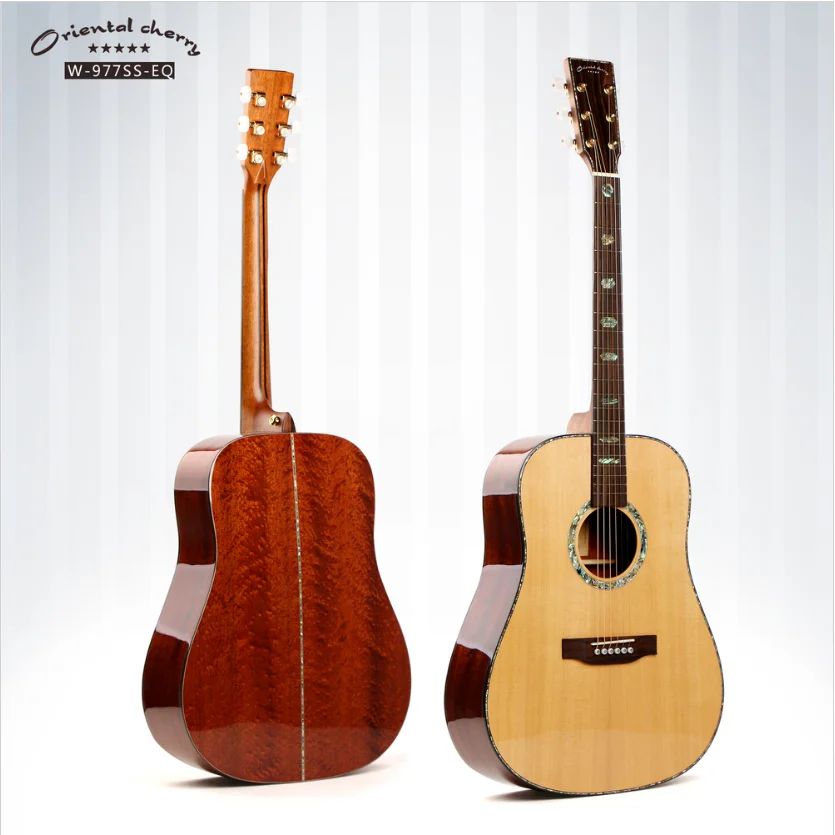 

Oriental cherry 41inch solid wood acoustic guitar, wholesale guitars in guangzhou China, acoustic guitar deviser