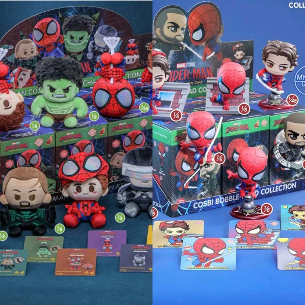 HotToys Spider-Man Brand New Day Series Blind Box Hot Toys Cosbi Official Genuine Marvel Bobble-Head&Plush Keychain Gift