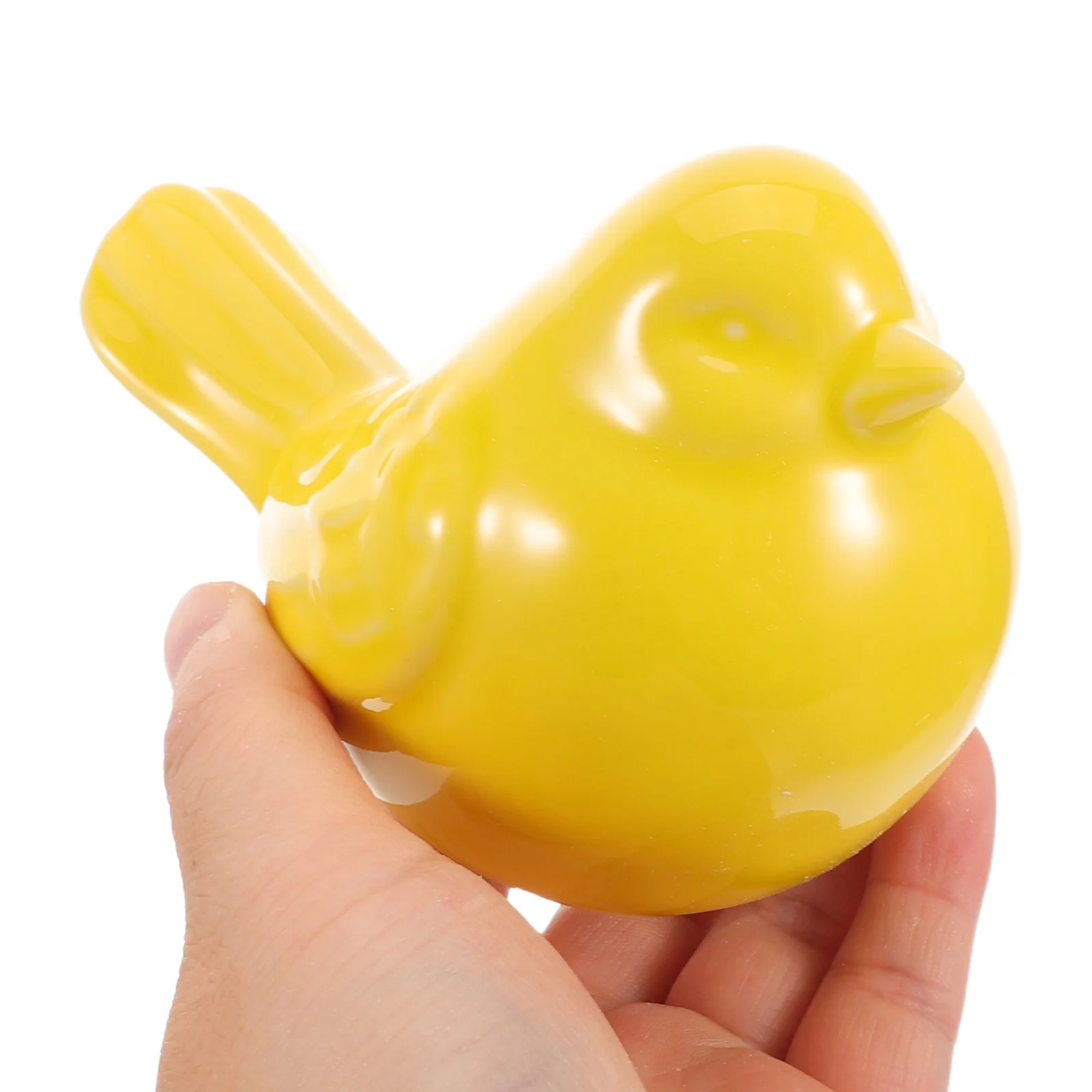

2Pcs Small Ceramic Bird Figurines Yellow Porcelain Nordic Style Modern Minimalist Bird Statues for Home Office Living Room Decor