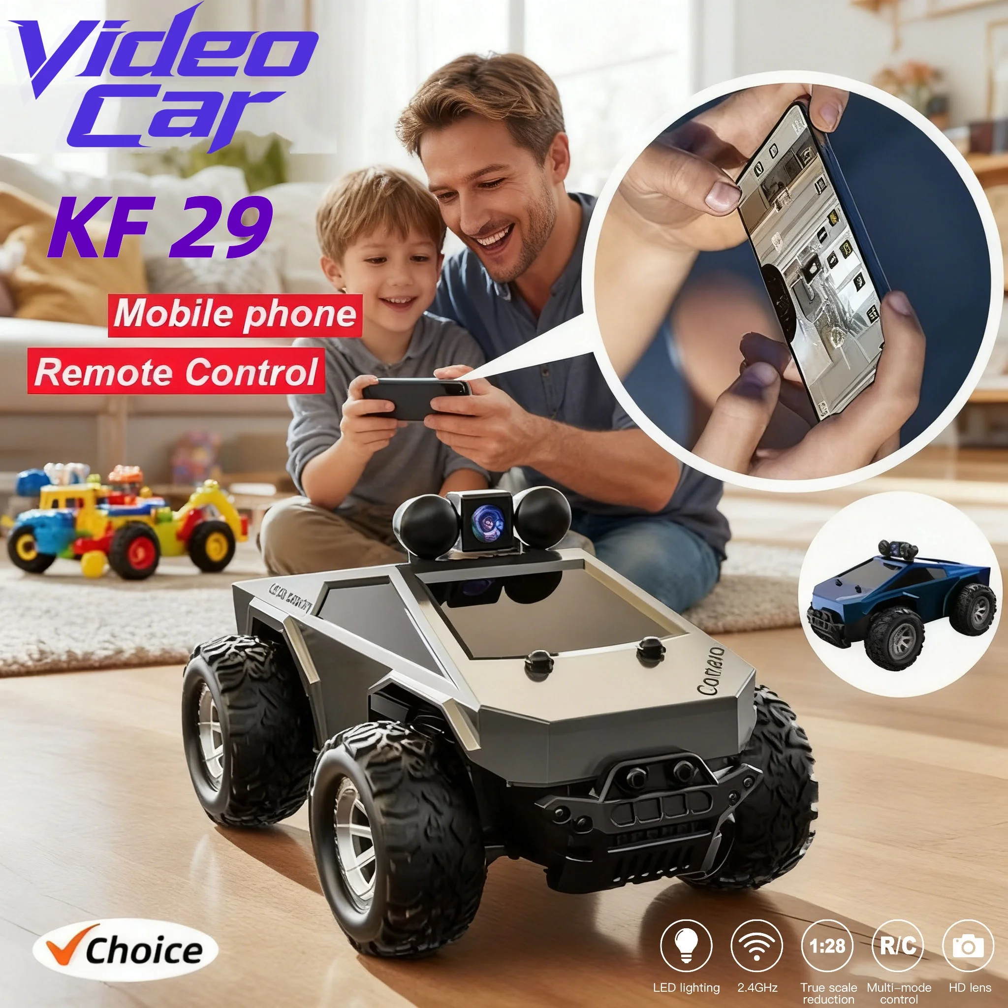 

Children's toys KF29 Mini RC Cars 1:28 with 720P FPV Camera Wifi APP Control 2025 New RC Racing Car Toy Kids Gifts for Boys Girl