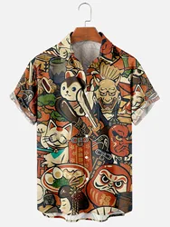 Chemise Hawaïenne à Manches Courtes pour Homme, Style Rétro Japonais, Classique, Décontracté, Harajuku, Floral, Design à la Mode, Été