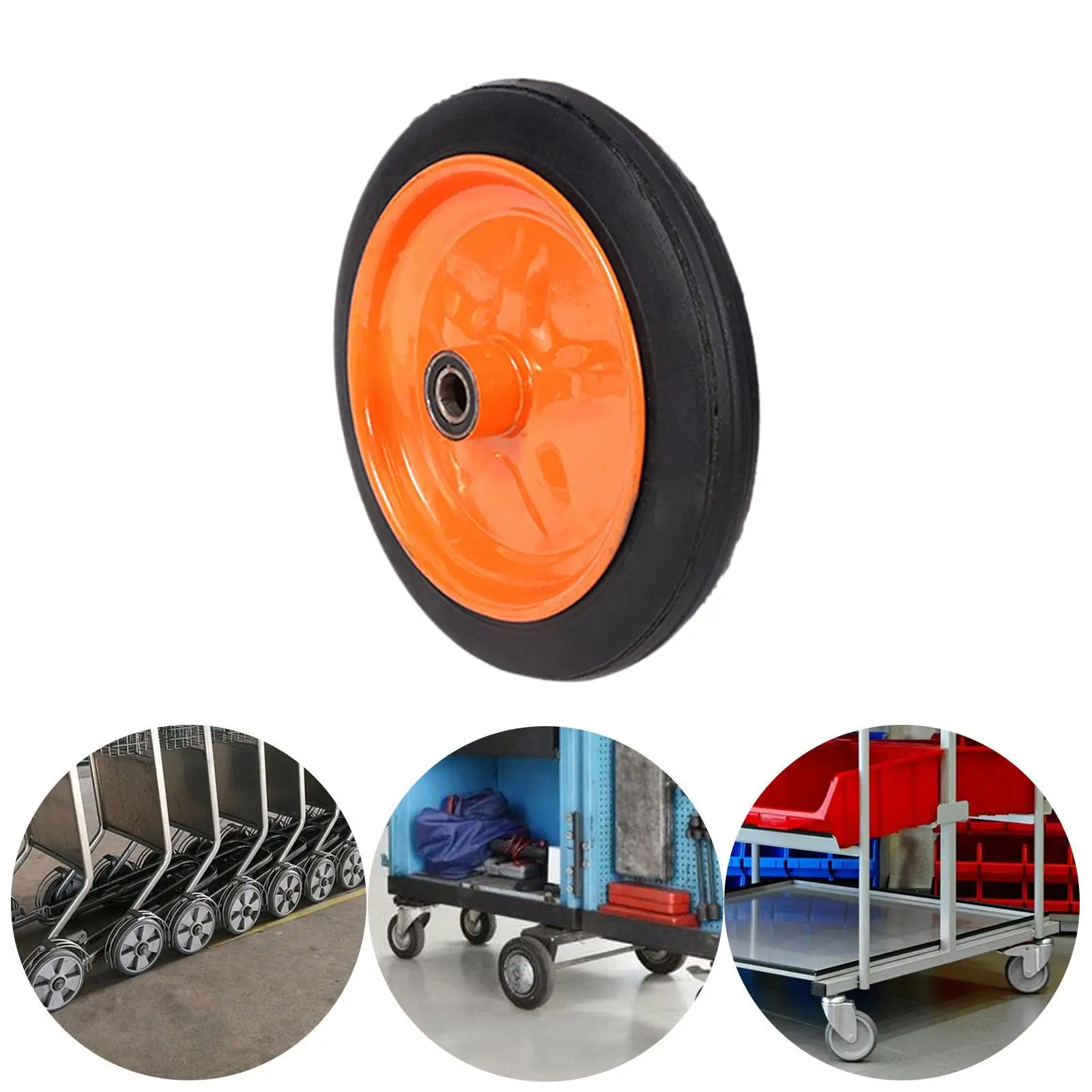 Quiet Traction Rubber Wheel Replacement for 4-wheel Folding Wagon Hand Cart Truck Garden
