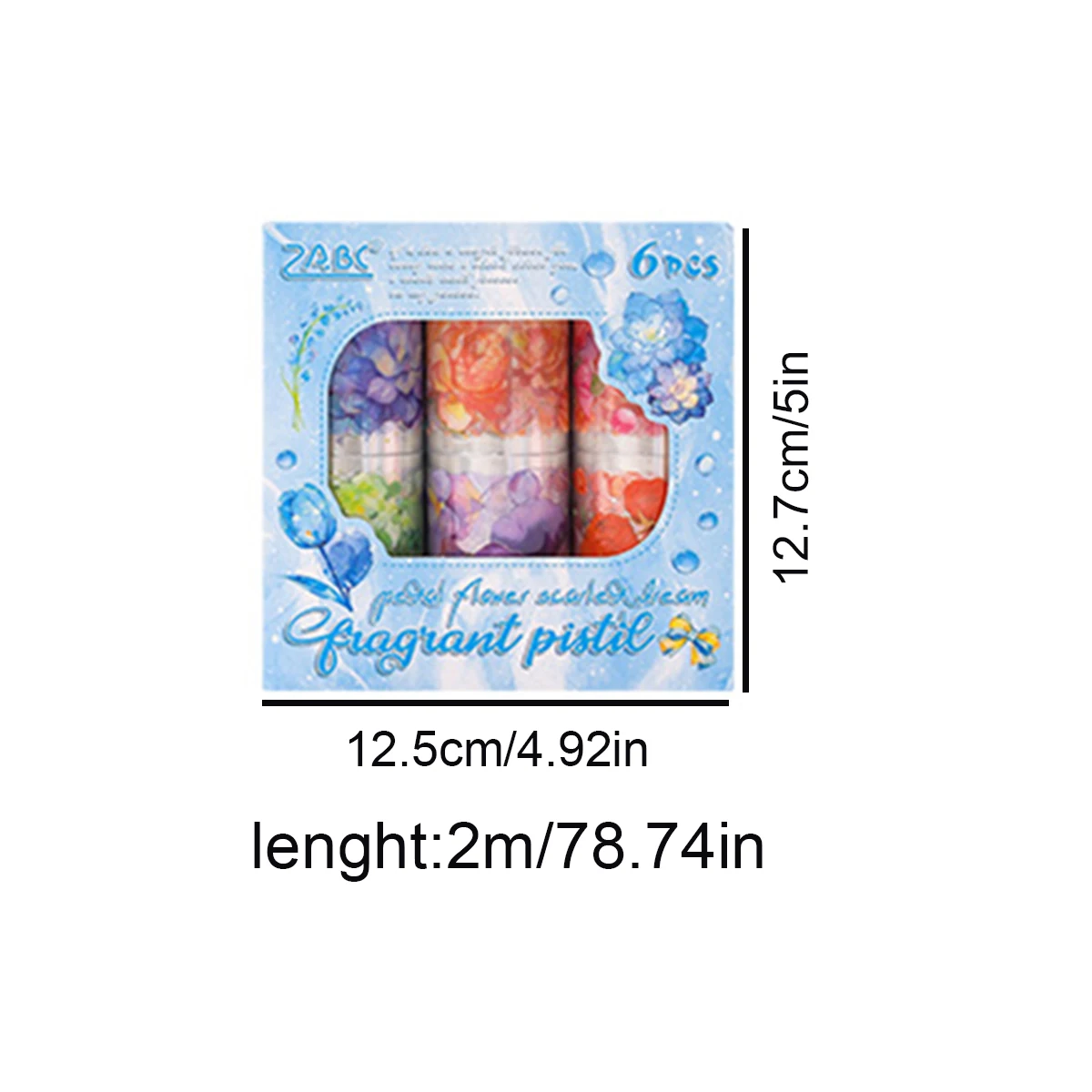 6 ロール/パック蝶花テーマテープ DIY ハンドブックジャーナル電話ケースガラスマグ装飾友人へのギフト