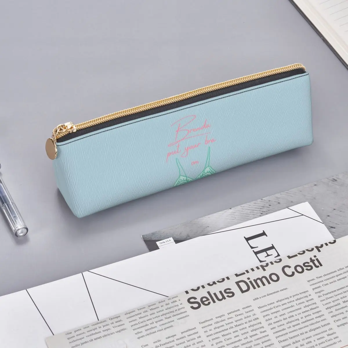 Brenda Put Your Bra On Pencil Case Pen Holder Storage Stationery Supplies Pen Box Pencil Bag for Studen Gifts
