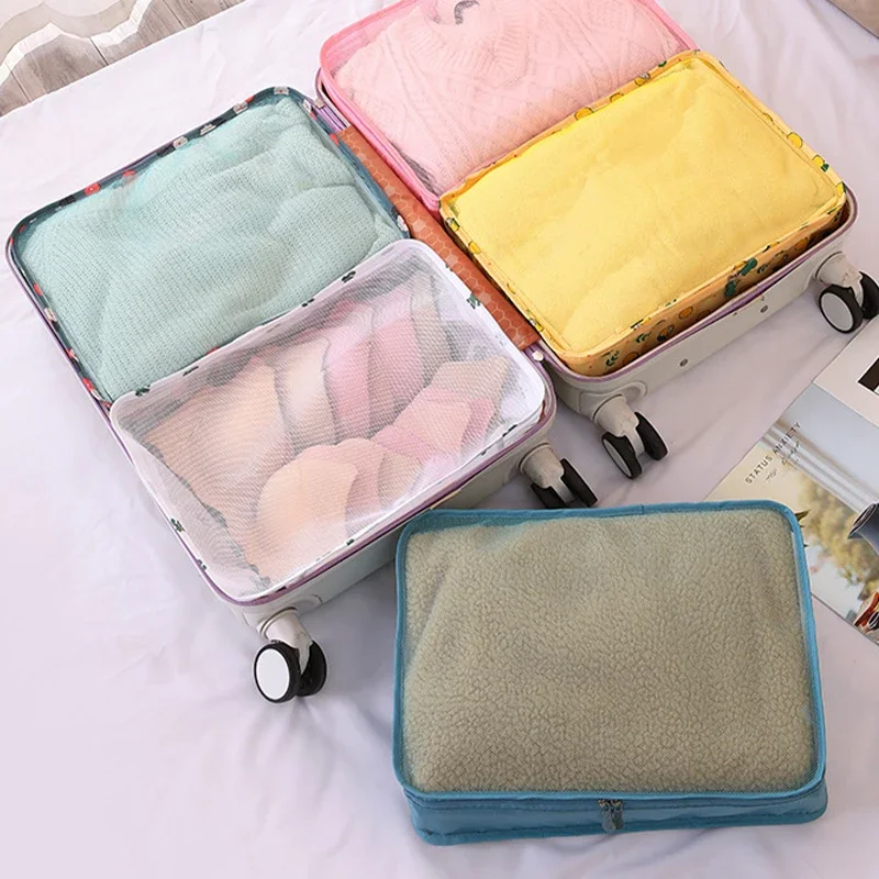 1pc Travel Handle Storage Bag Luggage Suitcase Sortting Mesh Bag Clothing Shoes Organizer Case Large Capacity Organizer