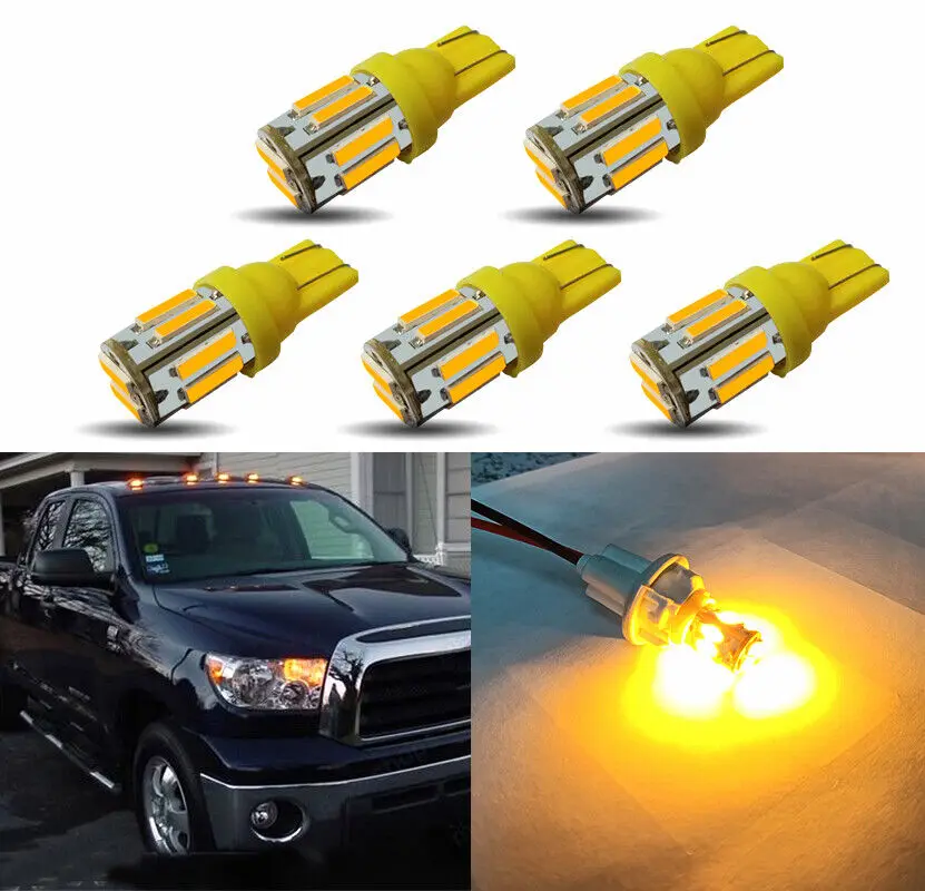 

Wientis 5Pcs Amber Yellow Roof Cab Marker Clearance LED Bulbs Lights Fit For 2004-2018 Dodge Ram