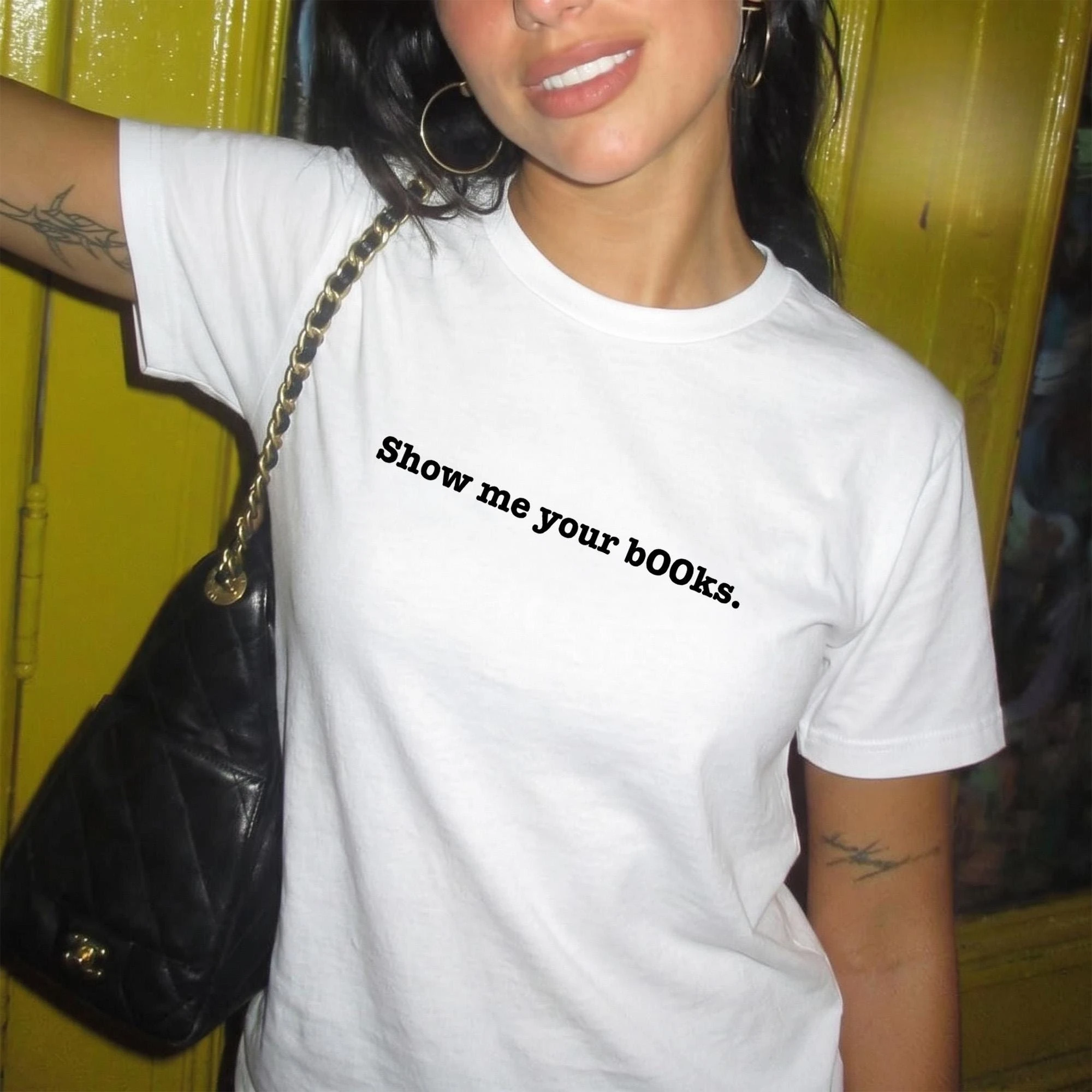 Y2K Aesthetic, Show Me Your B00ks Tee, Vintage Book Tee, Minimalist Book Lover T-Shirt