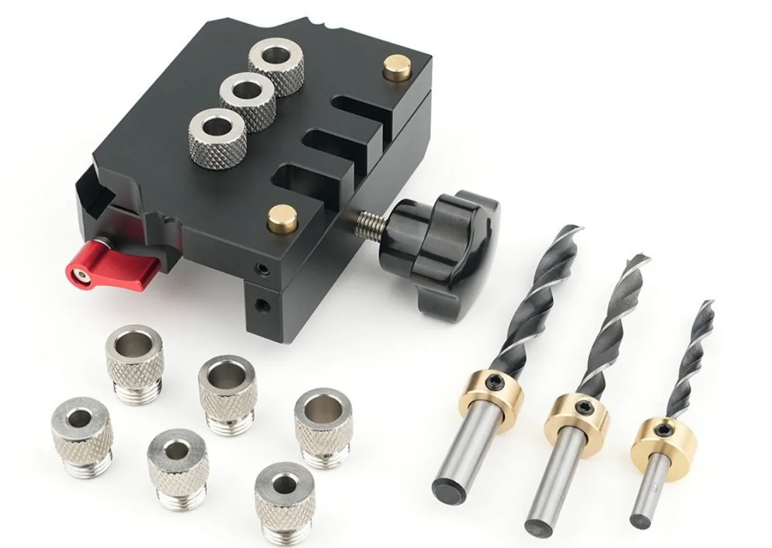 High‑Precision Woodworking Splicing Locator Aluminum Self‑Centering Dowel Jig Tenon Positioning Accessory