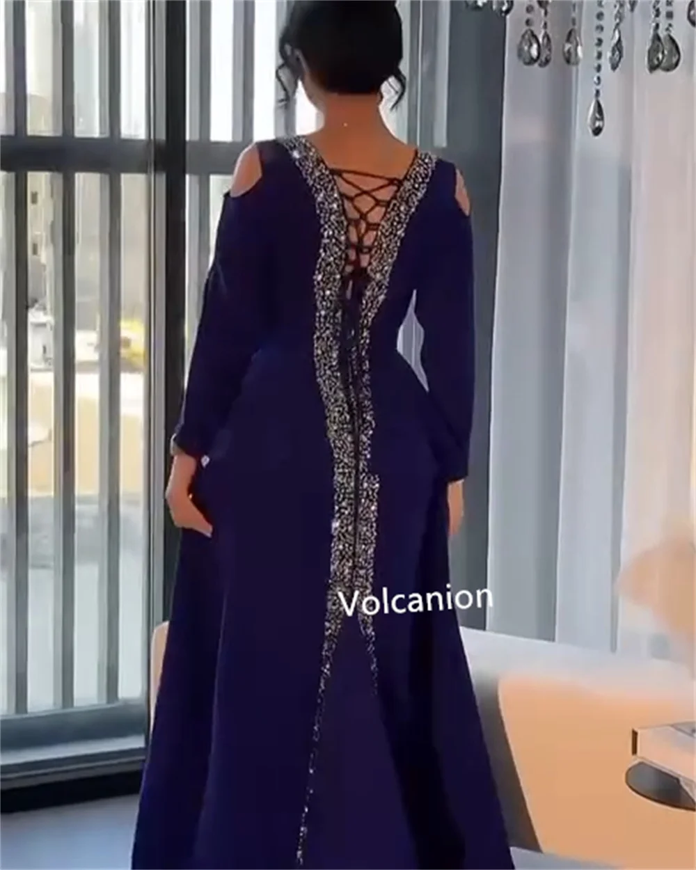 Индивидуальные платья миди из джерси с блестками и лентой трапециевидной формы с круглым вырезом на заказ, для выпускного вечера, изысканное высокое качество