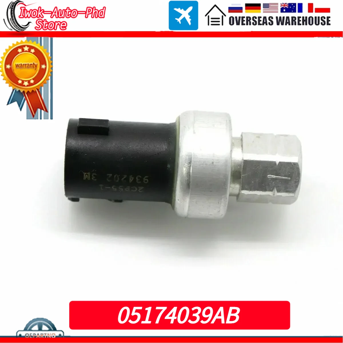 05174039AB Air Conditioner Pressure Transducer Sensor for Chrysler 200 300 Aspen Dodge Avenger Caliber Durango Ram Jeep Liberty
