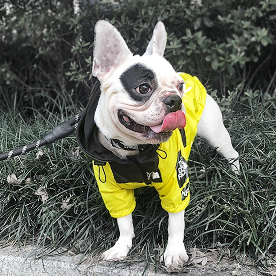 Dog Clothes Raincoat For Small Big Dogs Wind Coat Windbreaker French Bulldog Hoodie For Dogs Clothes Jacket Chihuahua Dog Face