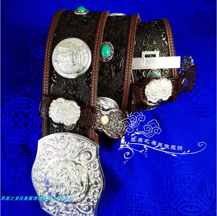 Men's Mongolian Robe Accessories Waist Cover Men Flying Horse Buckle Waistband Traditional Costume Accessories Ethnic Design
