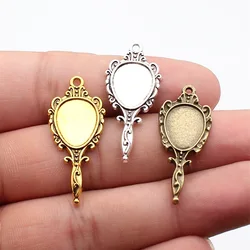 WYSIWYG 10pcs 16x36mm 3 Colors Mirror Charms Pendant For DIY Jewelry Making Handmade Jewelry Craft Findings