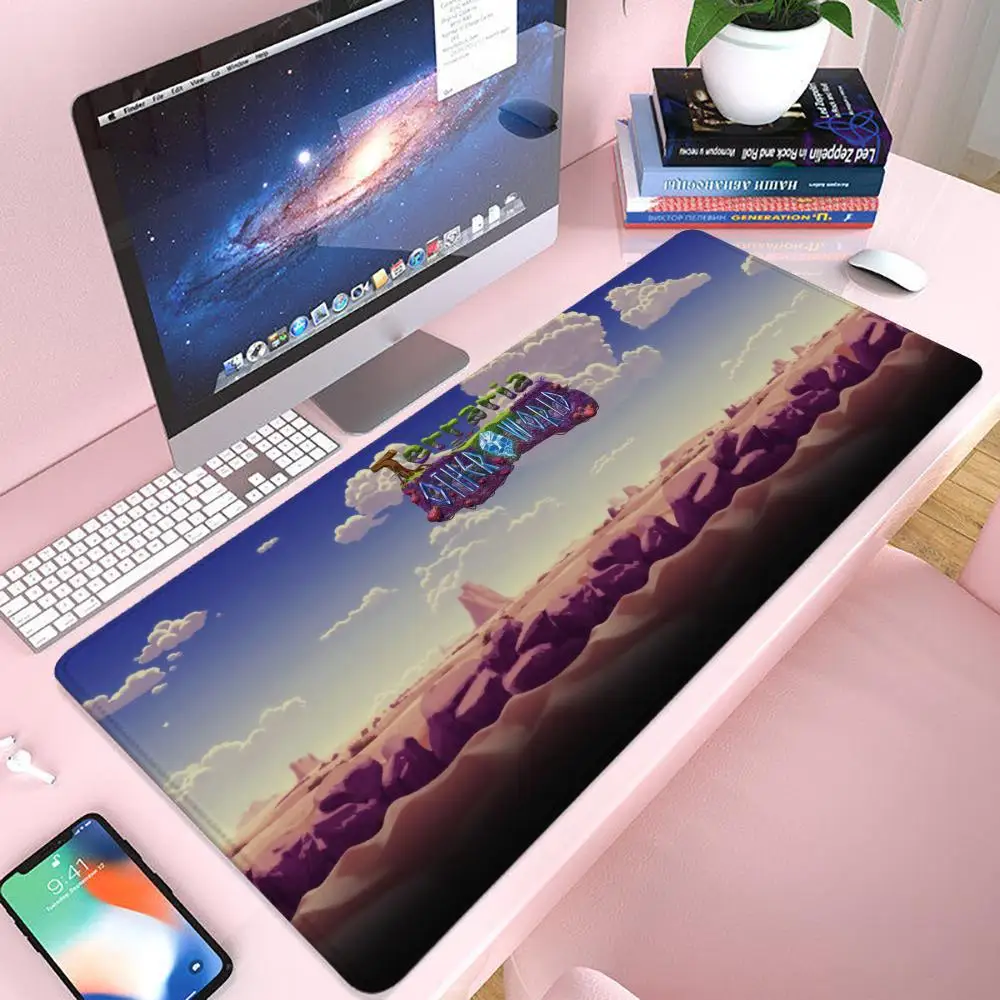 T-Terraria Mouse Pad Gaming 900×400 Mousepad Gamer Xxl Mouse Mat Offices Accessories Keyboard Long Pad Computer Desk Mat