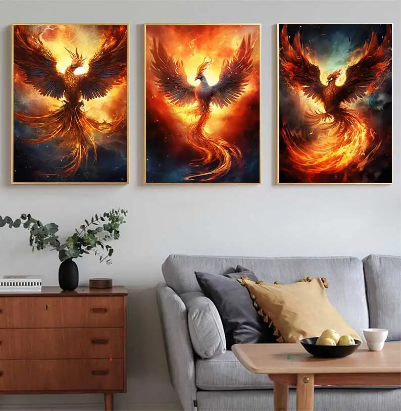 Posters for wall decoration, rebirth of Nirvana Phoenix, dancing for nine days, room decoration, home art