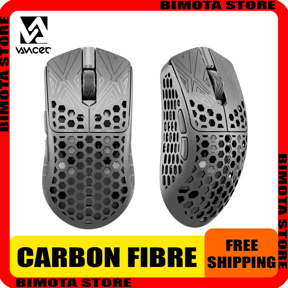 

In-Stock Vancer Akitsu Carbon Fibre 8K Mouse Dual Mode LCD Screen Lightweight Wireless Gaming Mouse Low Delay Pc Gamer Valorant