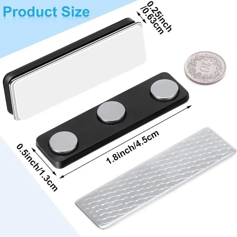 1/2/4/8/12/20Pairs Strong Magnets Heavy-Duty Windproof Secure Holders Name Badge Tags Fixed Clip For Office School