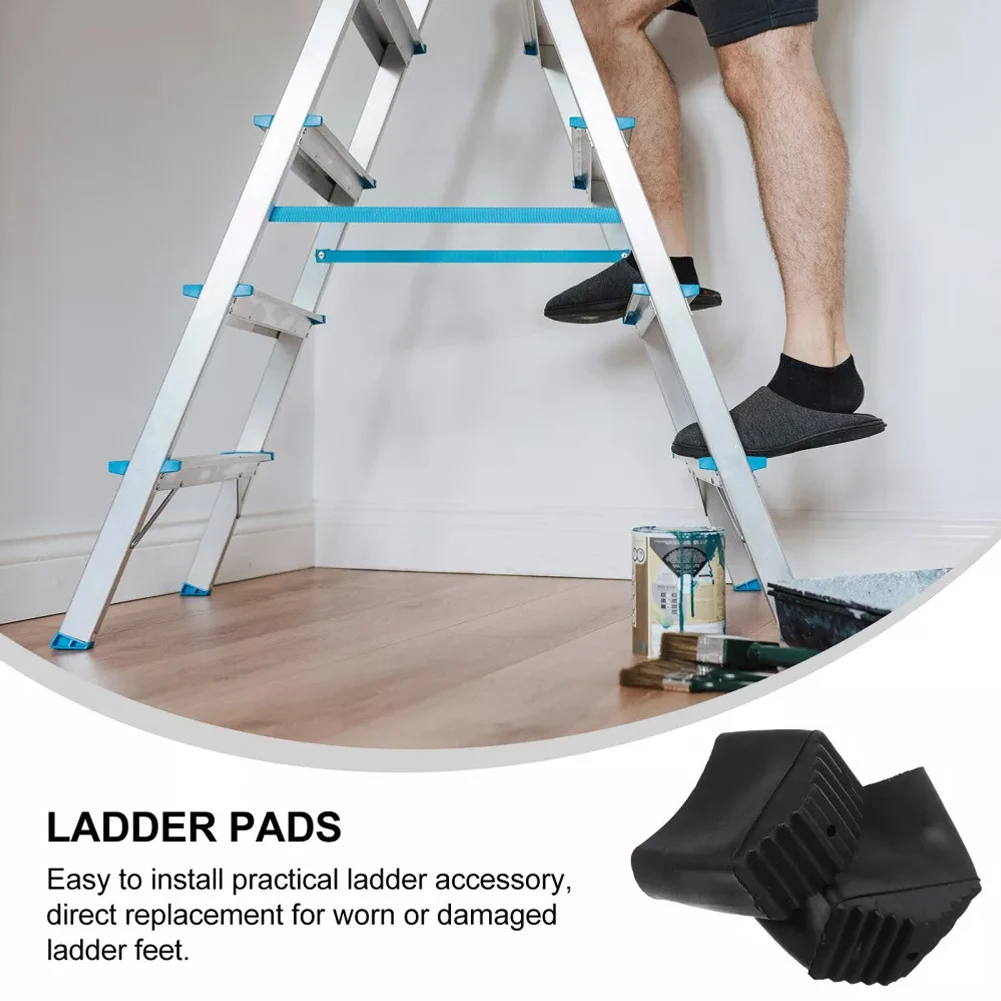 Non Slip Rubber Ladder Legs Pads 2Pcs Replacement Covers for Folding and Telescopic Ladders Enhance Safety and Stability