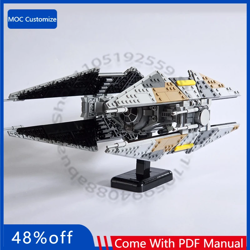 

1088 деталей: Персонализированный космический конструктор TIE Avenger MOC, модульный, технологичный, развивающий, для самостоятельной сборки, праздничный подарок