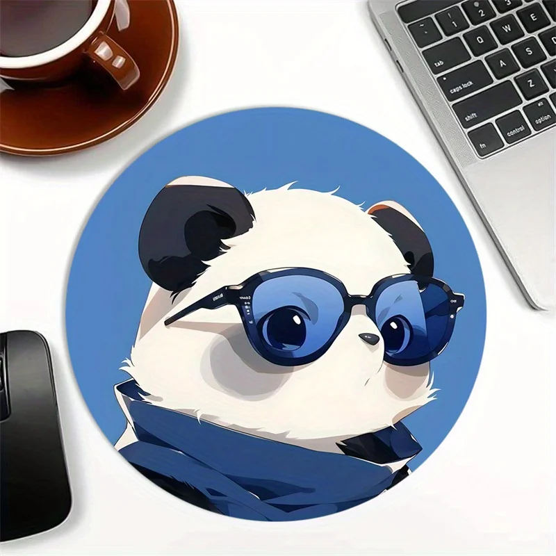 

The stylish panda with glasses, round mouse pad, anti-slip rubber base and durable are ideal choices for families and gamers