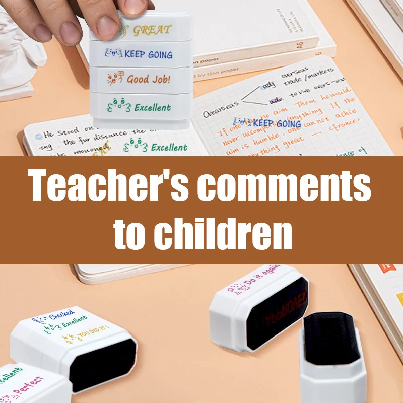 Achtlaags klaslokaal leraar stempel beoordeling leraar stempel kleur rubber zelfinkt stempel leraar gedrag stempel