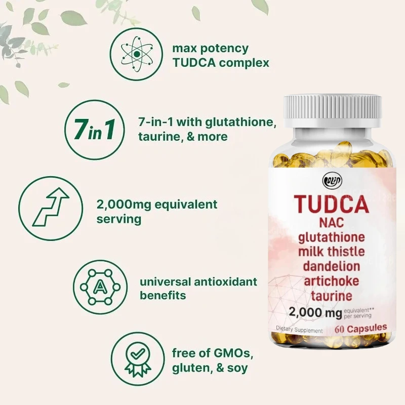 TUDCA NAC, Glutathione, Milk Thistle, Dandelion, Korean Thistle, and Taurine - Antioxidant, Digestive, and Liver Support