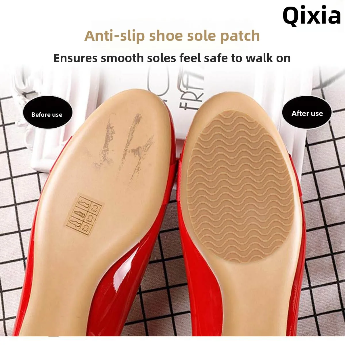 Red Ripple Anti-Slip Stickers Quiet High Heels Protection Heel Guards for All Kinds of High Heels Anti-Wear Shoe Accessories