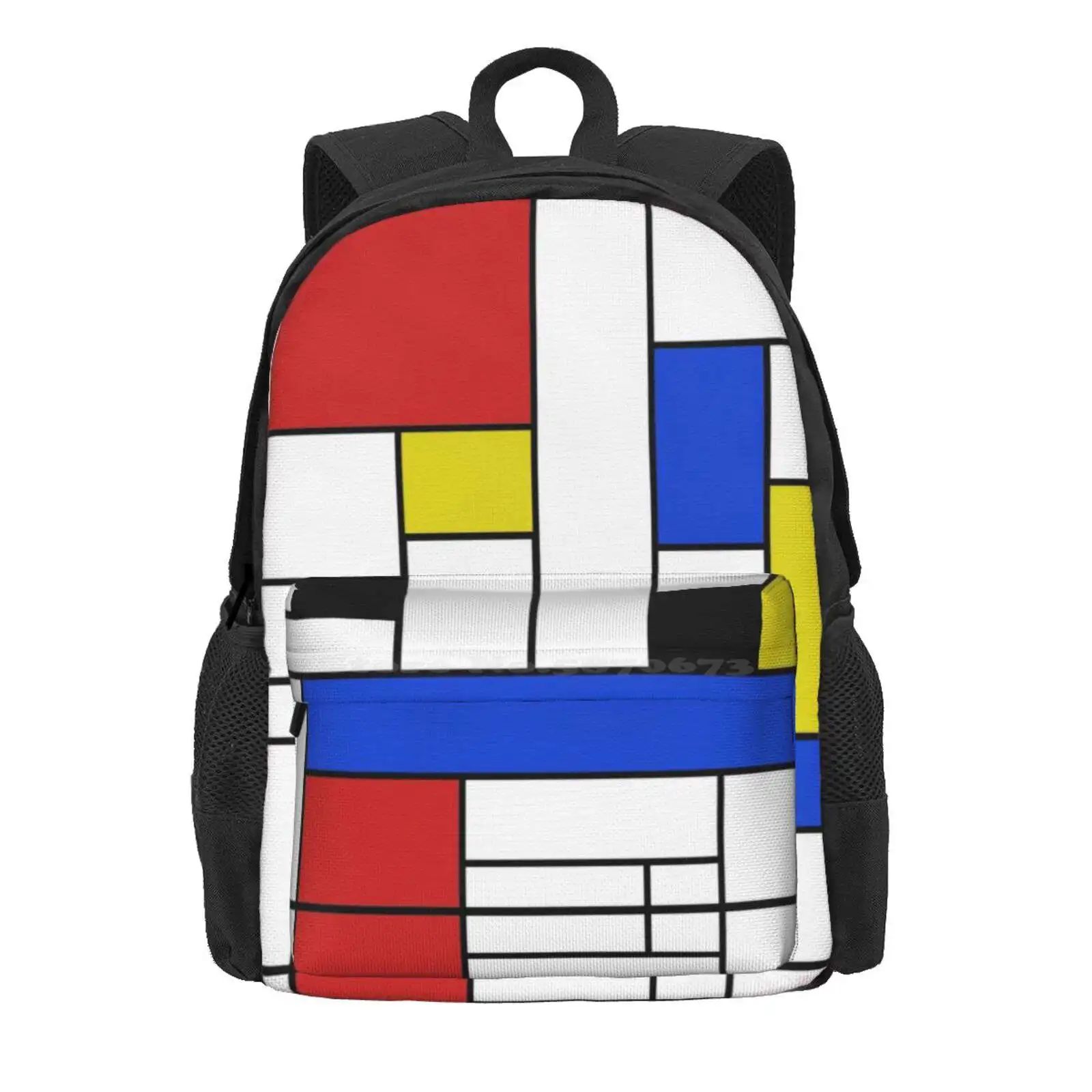 Mondrian Lines Hot Sale Schoolbag Backpack Fashion Bags Mondrian Lines Piet Abstract Artist Modern Retro Holland Dutch