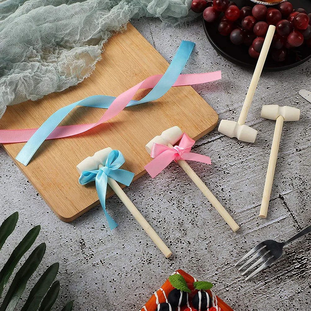 

5pcs Wooden Cake Mallets Mini Hammer For Kids Thick Wood Hammers Home Restaurant Use Woodworking Tools Kitchen Bar