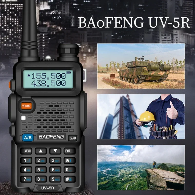 Baofeng-UV-5Rパワフルなウォーキートーキー、デュアルバンド、双方向ラジオ、ハイパワー、長距離、ポータブル、ハンティング、CB、8W、5W、8W、16km