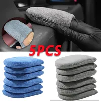 5PCS Soft Microfiber Car Wax Applicator Mitts Polishing Sponge Wax Foam Applicator Pad For Car Cleaning Auto Detailing Care Tool