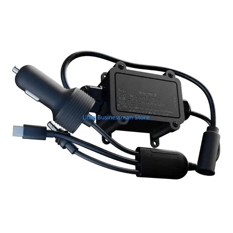 12V 24V to 30V Power Cable with USB C and Round Tip Output Use For Car M76A