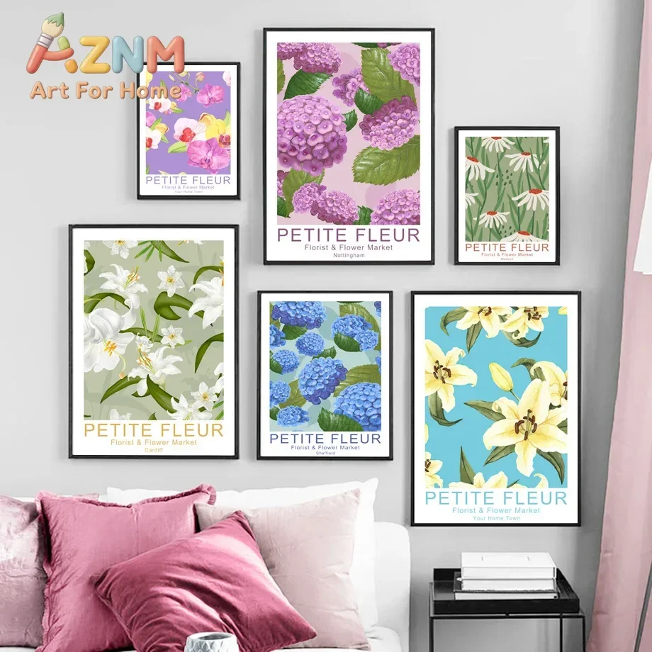Abstract Flower Market Florist Watercolor Posters Wall Art Aesthetics Print Canvas Painting for Living Room Modern Home Decor
