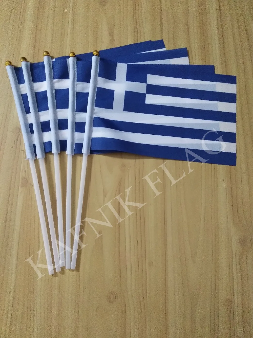 KAFNIK,5pcs Greek Hand Waving National Flag 14*21cm #8 Polyester Flag