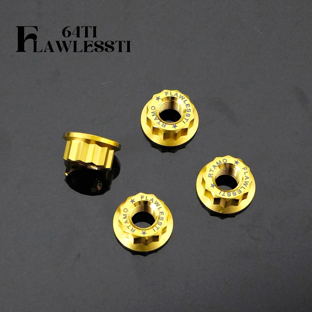 FLAWLESSTI M8 M10 Gr5 Titanium Nut Lever Shock Sprocket Nut For Honda Wave 125i Yamaha Xmax 300 Tmax 560 Kawasaki