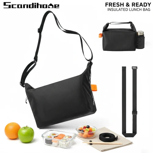 Bolsa de almuerzo con aislamiento, bolsas térmicas para el almuerzo para mujeres y hombres, caja de almuerzo para Picnic de oficina, bolso más fresco con correa ajustable para el hombro