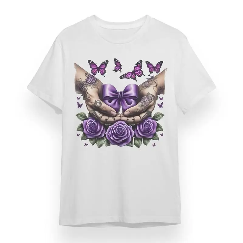 Women'S T Shirt With Dark Romance Tattoo White 100 Cotton