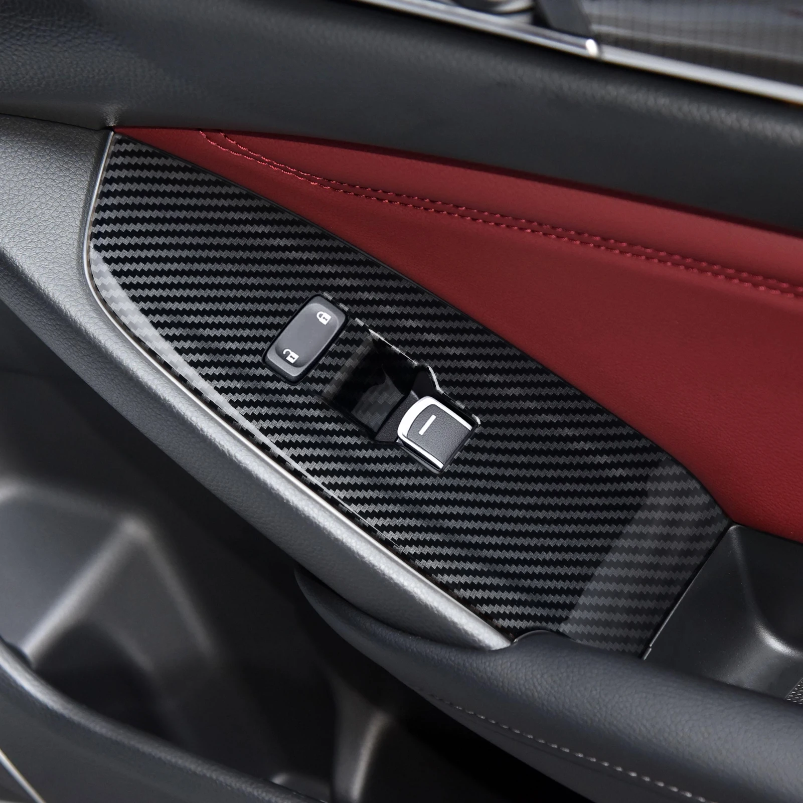 Auto-Mittelkonsole, Schalthebel, Lenkradverkleidung für Honda Accord 10. Generation 2018-2022 Zubehör. ABS-Kohlefaser-Innenausstattung. – Detail 35