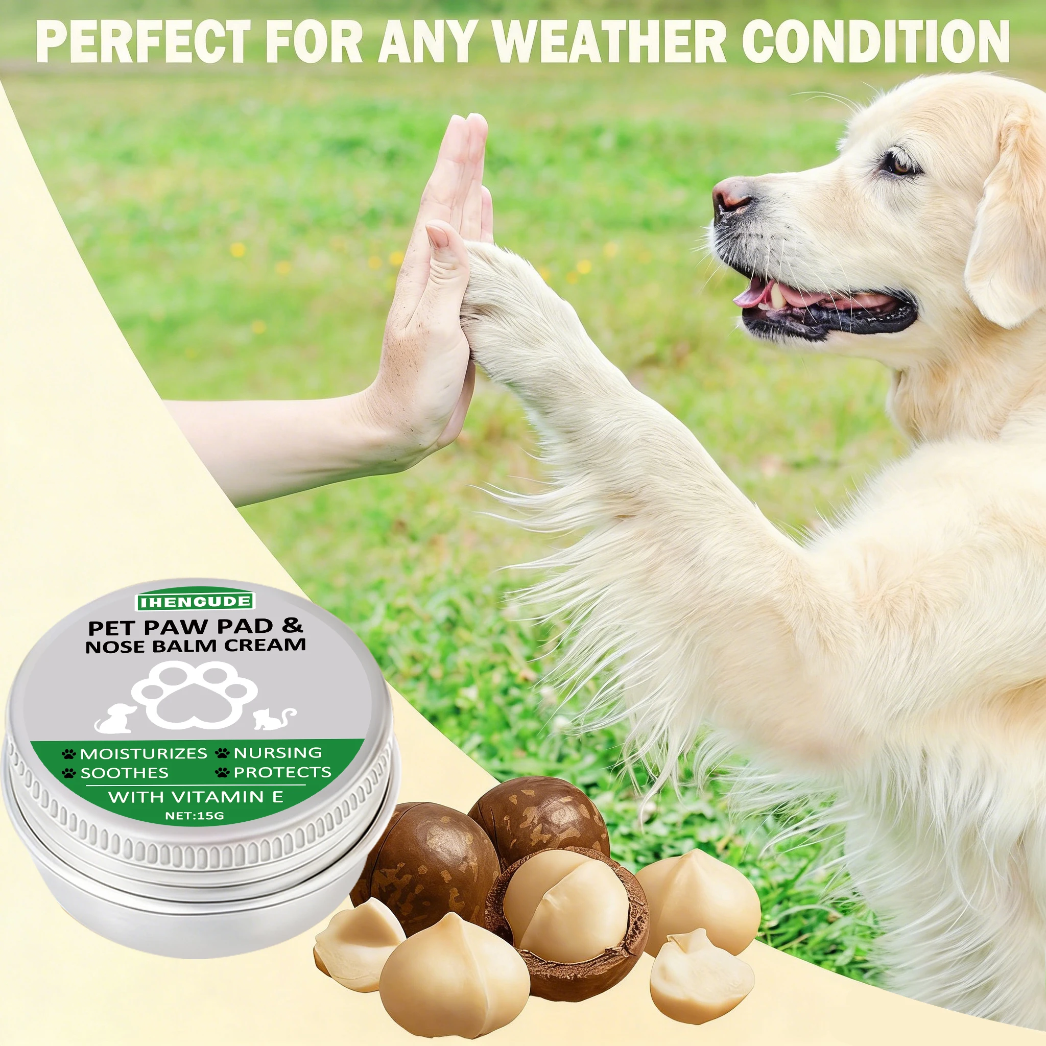Nose and Paw Care Balm - Ultra-smooth pet care stick, soothes dry, cracked paws and protects pets from heat, perfect for dogs