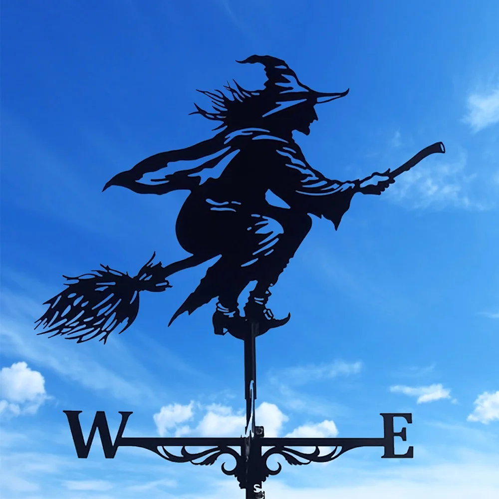 Indicador de dirección del viento de metal para jardín, patio, decoración de techo, adorno de vaneador de hierro forjado.