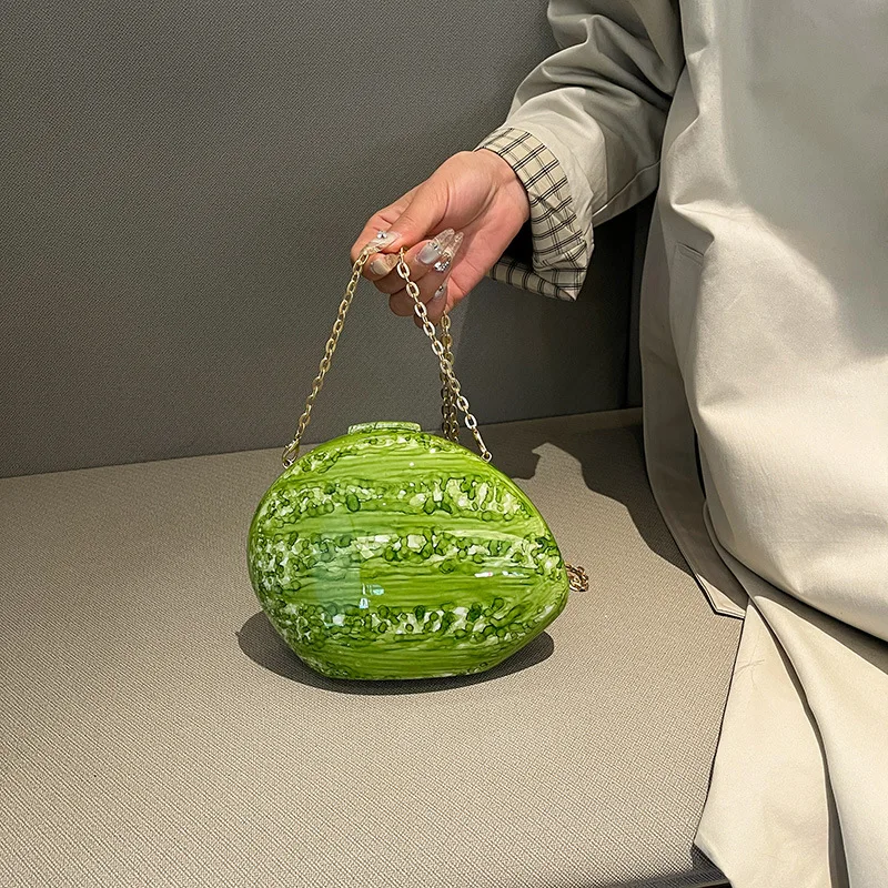 

Acrylic dinner bag for women 2025 new fashionable niche shoulder bag chain crossbody candy colored box bag