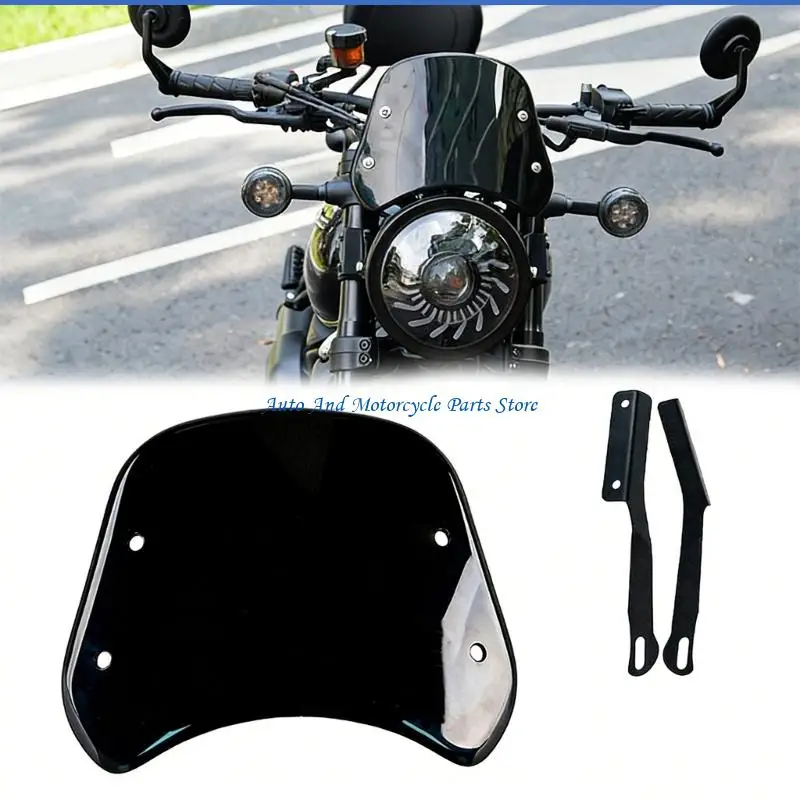 P9FD Motorcycle Windshield Suitable For Various Bikes Abs Material Elegant Look 25x19x3cm