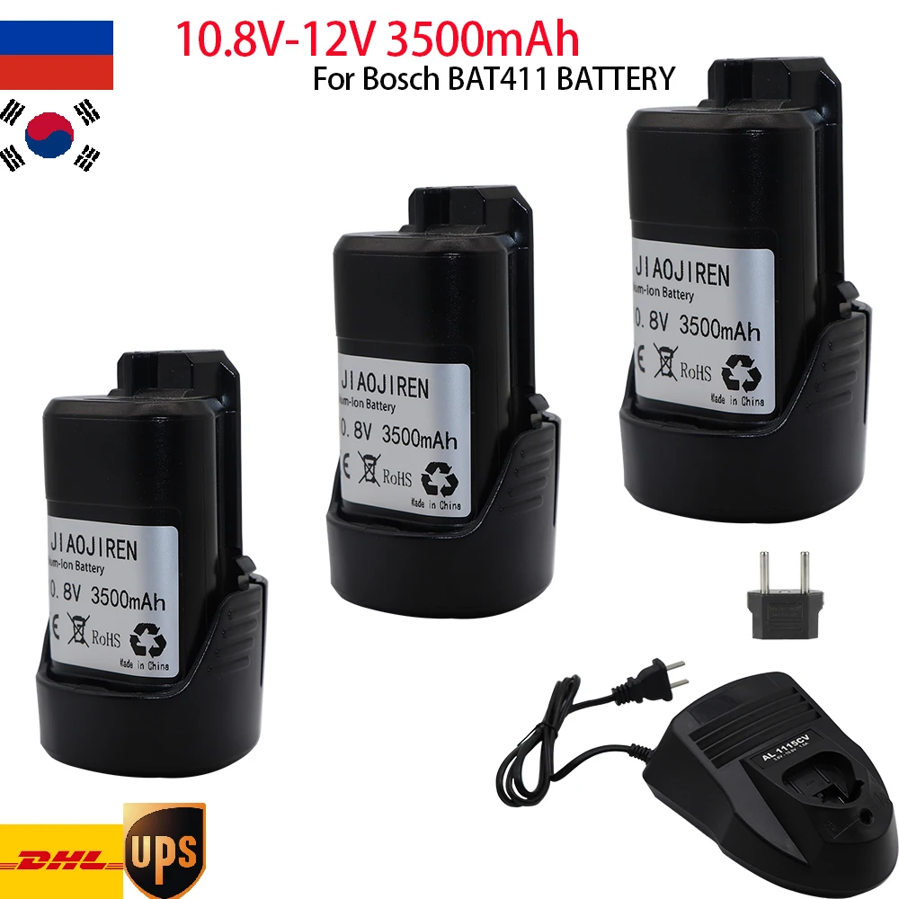 12V/10.8V 3500MAH Li-ion Battery / Charger For Bosch 12V BAT411 BAT411A BAT412A BAT420 2607336014 2607336864 GSR PS40-S