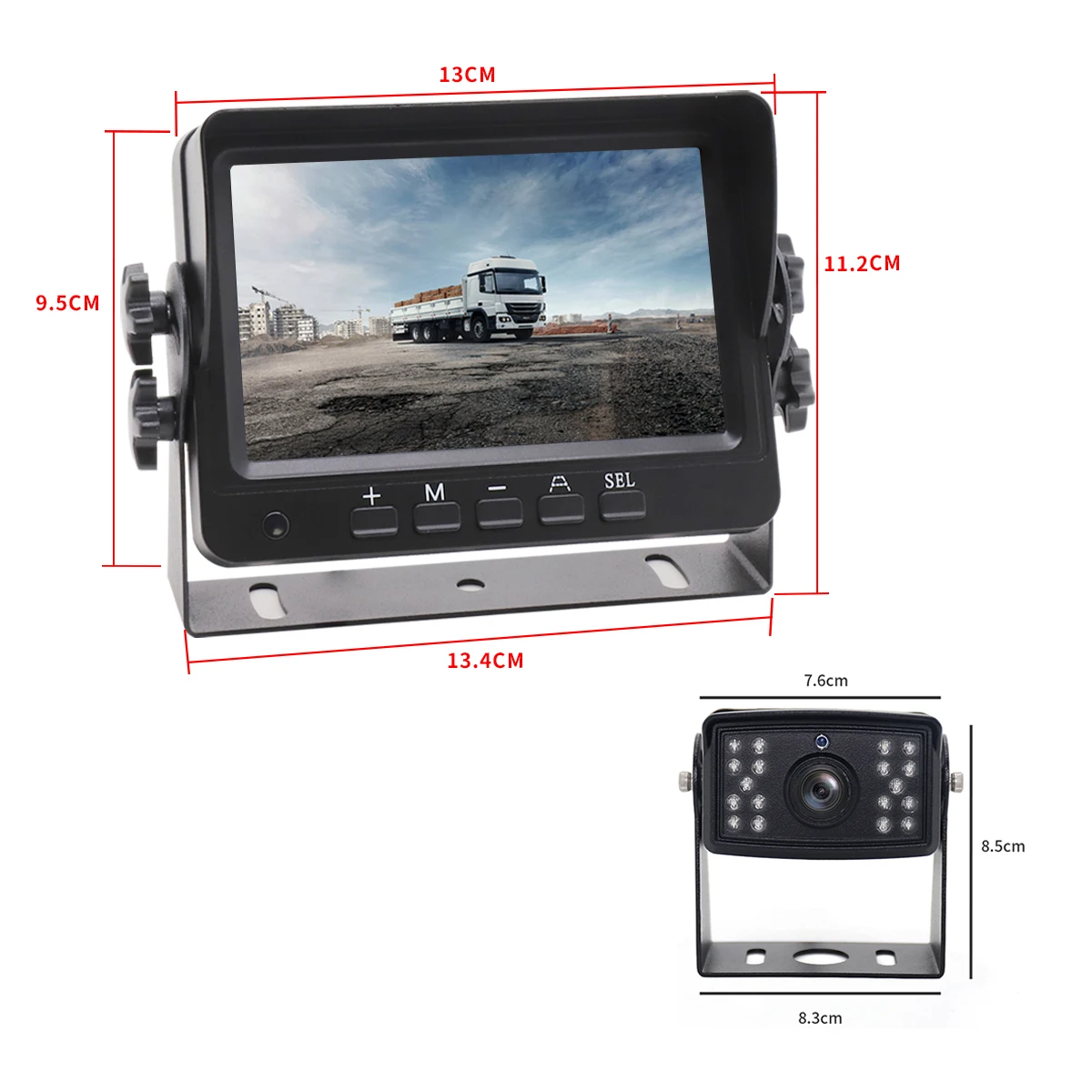 5-inch TFT LCD Monitor+ IP69 IR 1000TVL Rear View Backup Camera System for Truck/RV/car/Trailer Vehicle Security
