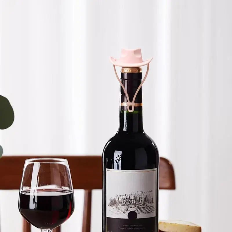 سدادات زجاجات النبيذ سيليكون زجاجة الشمبانيا قبعة رعاة البقر مضحك سدادة قابلة لإعادة الاستخدام النبيذ الحفاظ على المشروبات النبيذ #4