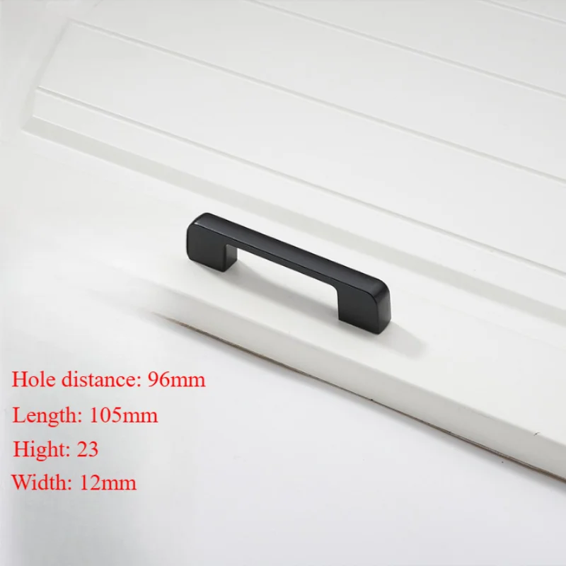 1/5pc Black Aluminum Alloy Cabinet Handles Modern Kitchen Drawer Pulls Matte Black Furniture Door Handles for Wardrobe Cupboard image 5