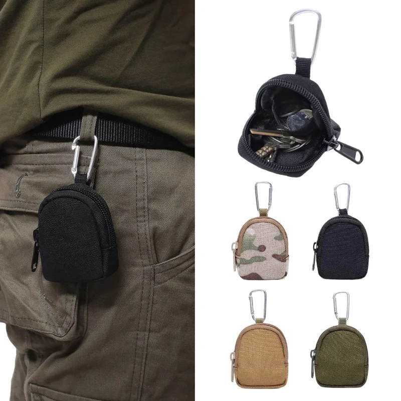 Tactical Compact EDC Pouch Zipper Pocket Organizer Pouches Small Pouch Accessories Mini Coin Purse Keychain Wallet for Men