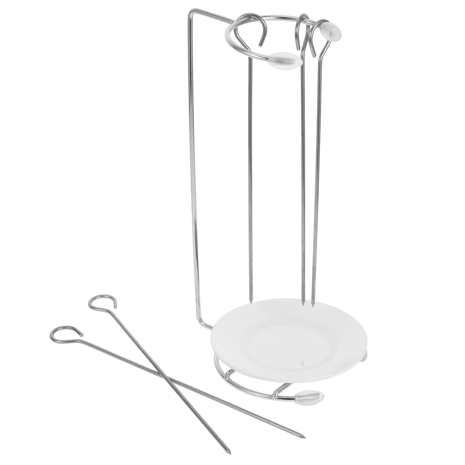 

Stainless Steel Hanger Bbq Skewers For Grilling Rack BBQ Grilling Skewers Holders Metal Chicken Camping Picnic Tools